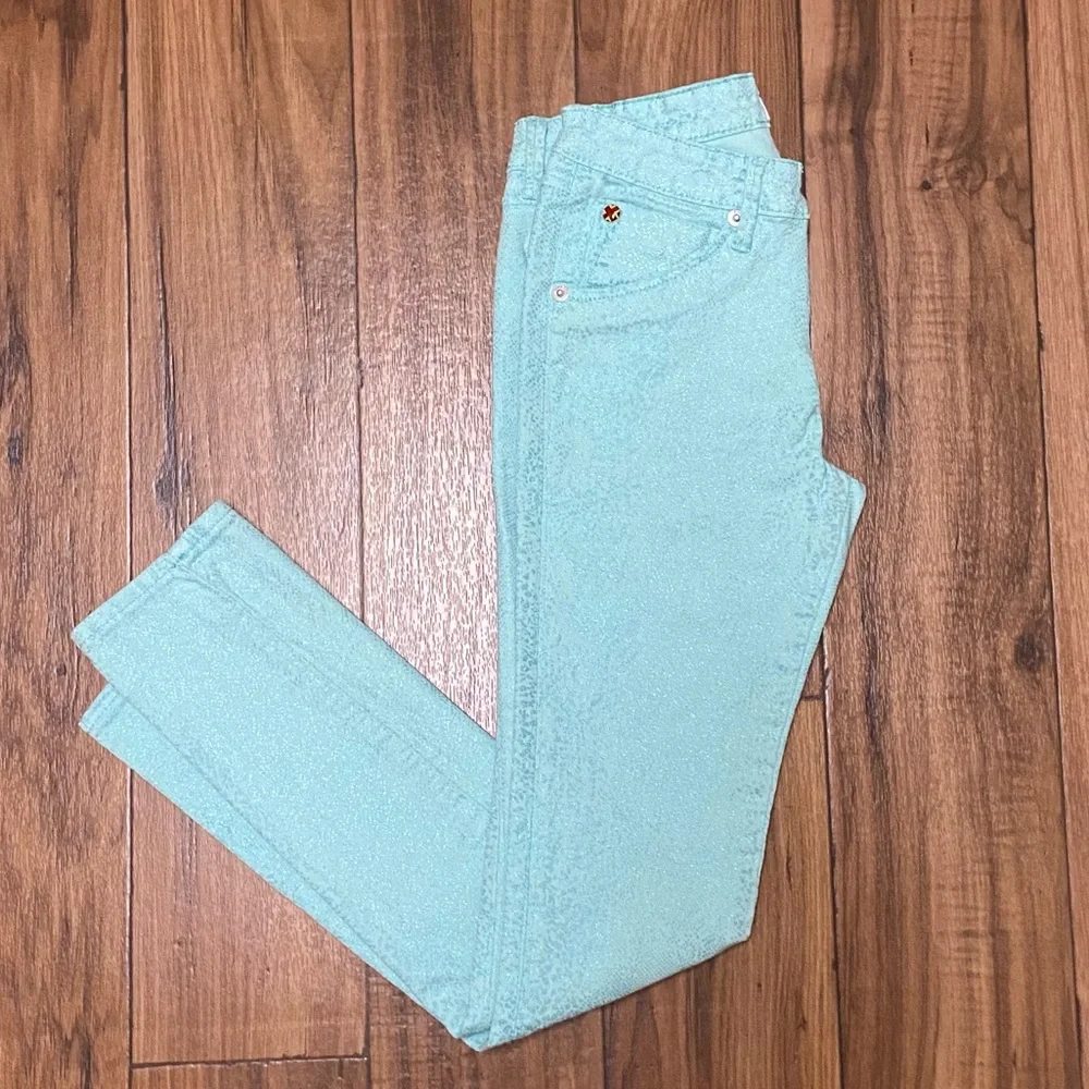 Hudson Girls Metallic Print Flap Pocket Jeans